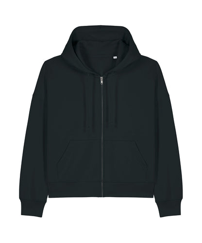 Organic Dropped Shoulder Zipped Hoodie - Womens