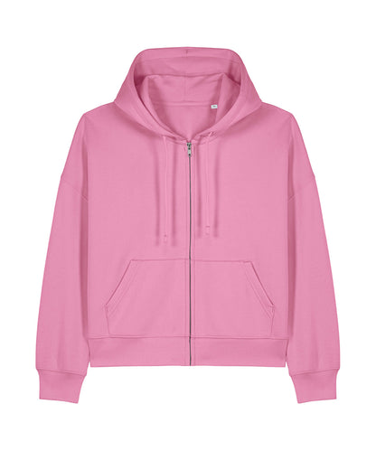 Organic Dropped Shoulder Zipped Hoodie - Womens
