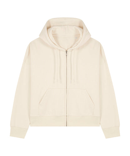 Organic Dropped Shoulder Zipped Hoodie - Womens