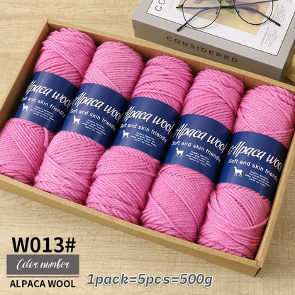 Coarse Alpaca Wool Yarn – 5 x 100g Skeins (500g)