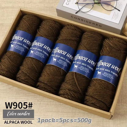 Coarse Alpaca Wool Yarn – 5 x 100g Skeins (500g)