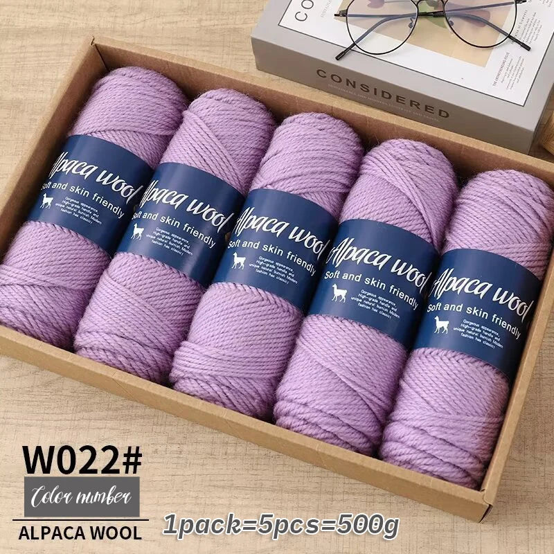Coarse Alpaca Wool Yarn – 5 x 100g Skeins (500g)