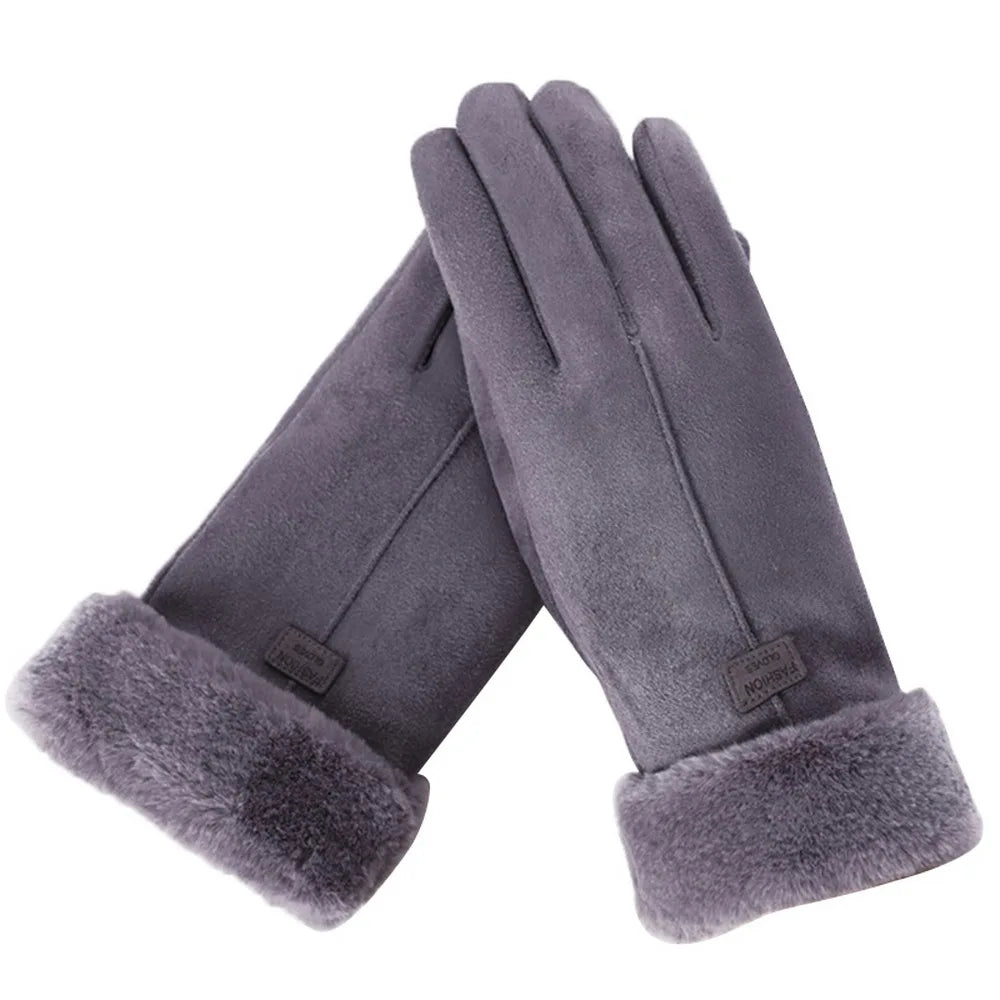 Women's Suede Leather Touchscreen Gloves