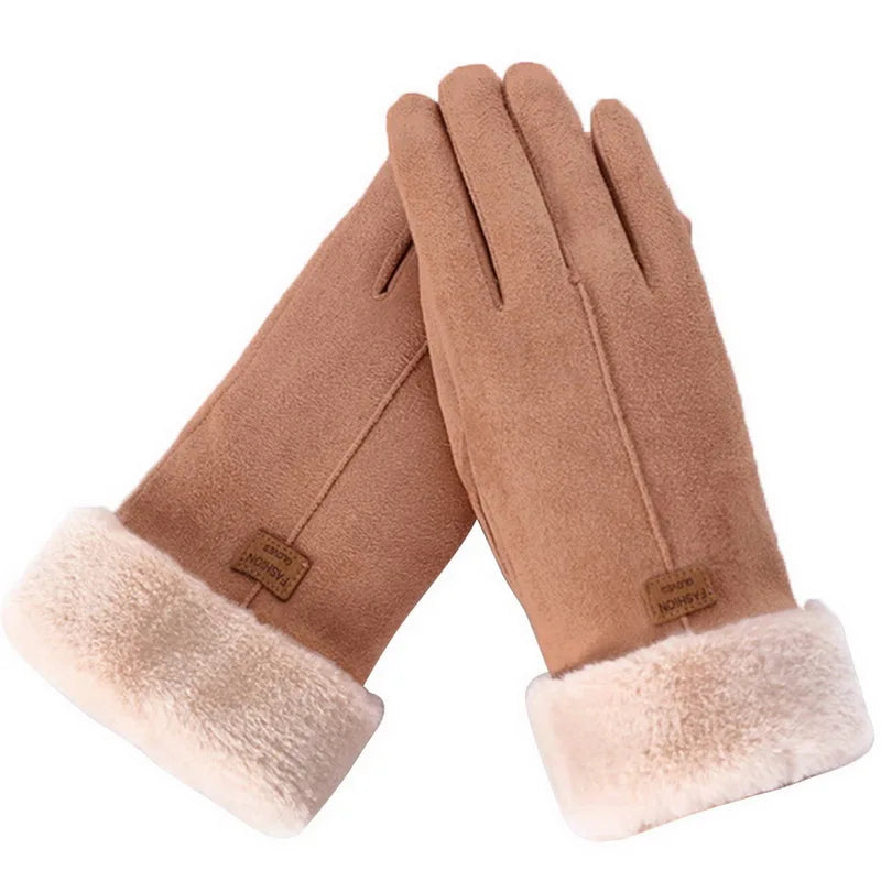 Women's Suede Leather Touchscreen Gloves