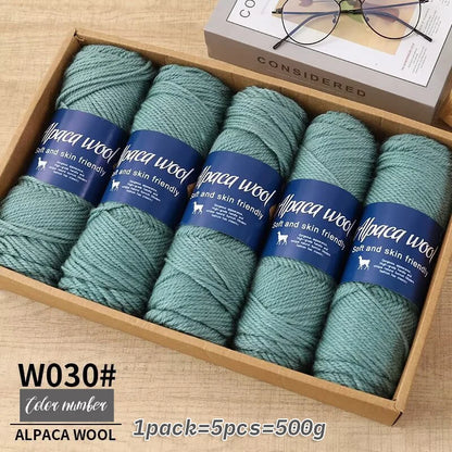 Coarse Alpaca Wool Yarn – 5 x 100g Skeins (500g)