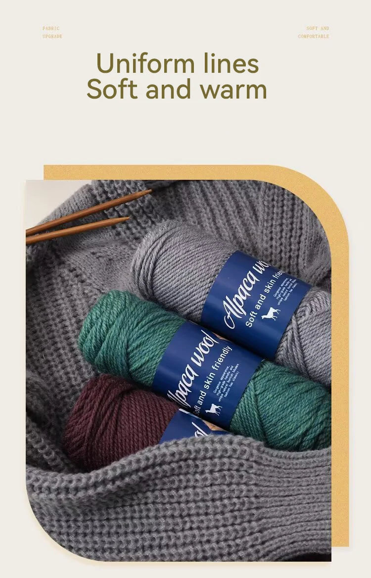 Coarse Alpaca Wool Yarn – 5 x 100g Skeins (500g)