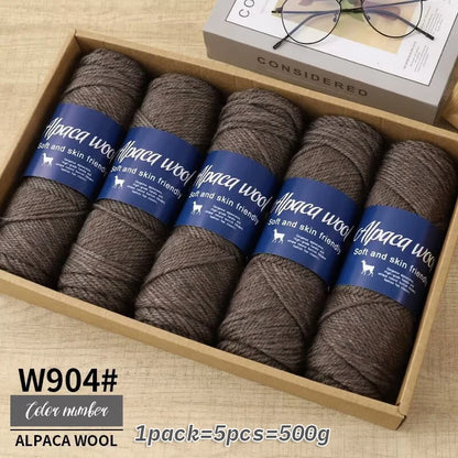 Coarse Alpaca Wool Yarn – 5 x 100g Skeins (500g)