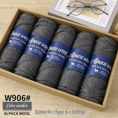 Coarse Alpaca Wool Yarn – 5 x 100g Skeins (500g)