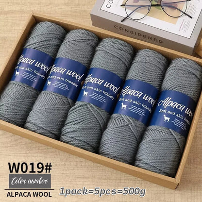 Coarse Alpaca Wool Yarn – 5 x 100g Skeins (500g)