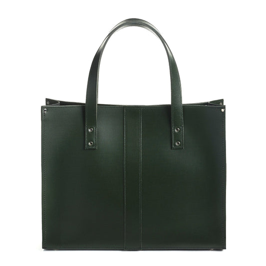 Handmade Leather Shopper – Ivy Green