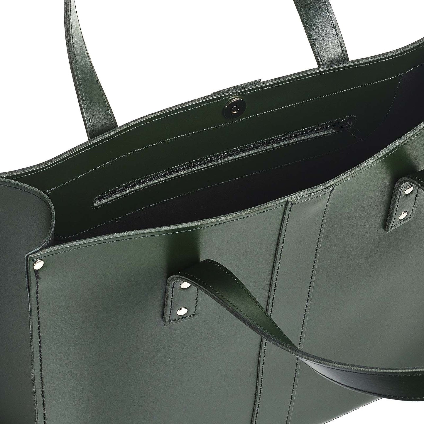 Handmade Leather Shopper – Ivy Green