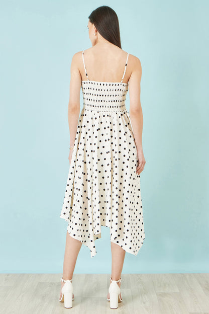 Polka Dot Hankerchief Hem Dress