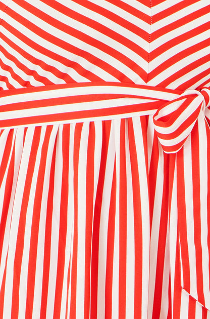 Red Stripe Midi Sun Dress