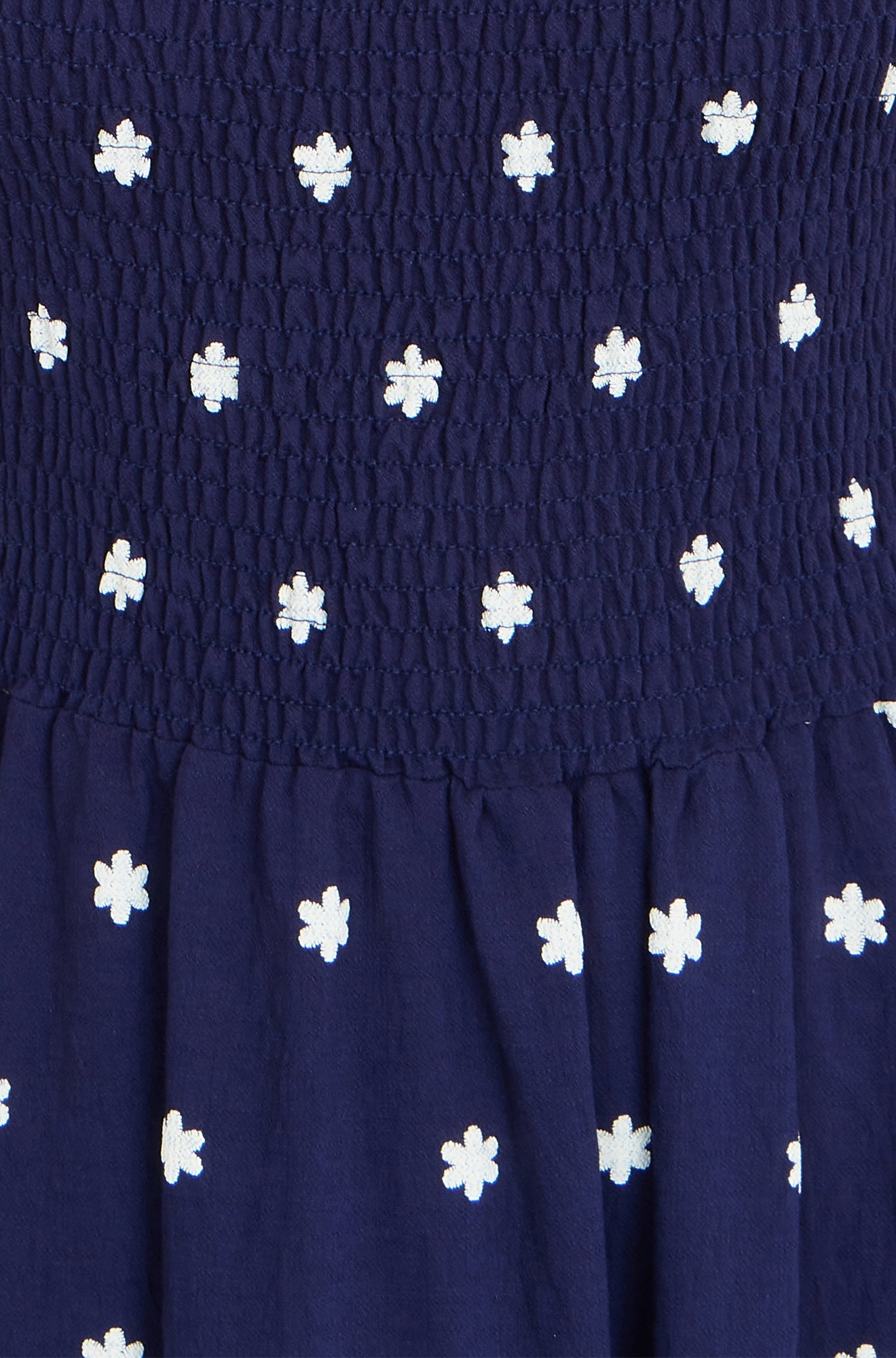 The Smocked – Navy Floral Maxi Dress