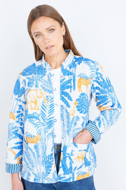 The Blue Jungle – Reversible Cotton Quilted Jacket