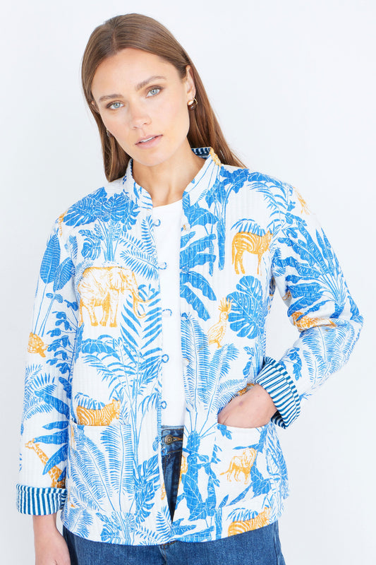 The Blue Jungle – Reversible Cotton Quilted Jacket