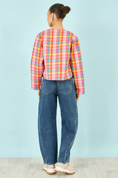 The Checked – Multicolour Reversible Cotton Quilted Jacket