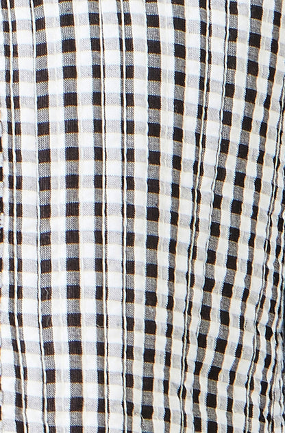 The White Gingham – Reversible Cotton Quilted Cropped Jacket