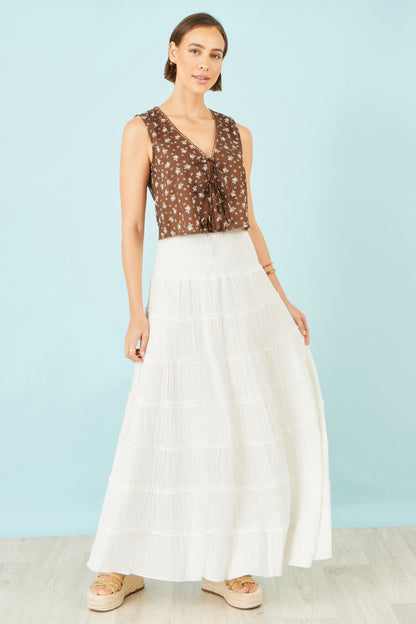 The Khaki Floral Wrap – Viscose Top