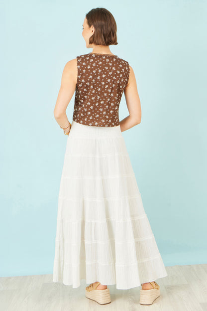 The Khaki Floral Wrap – Viscose Top