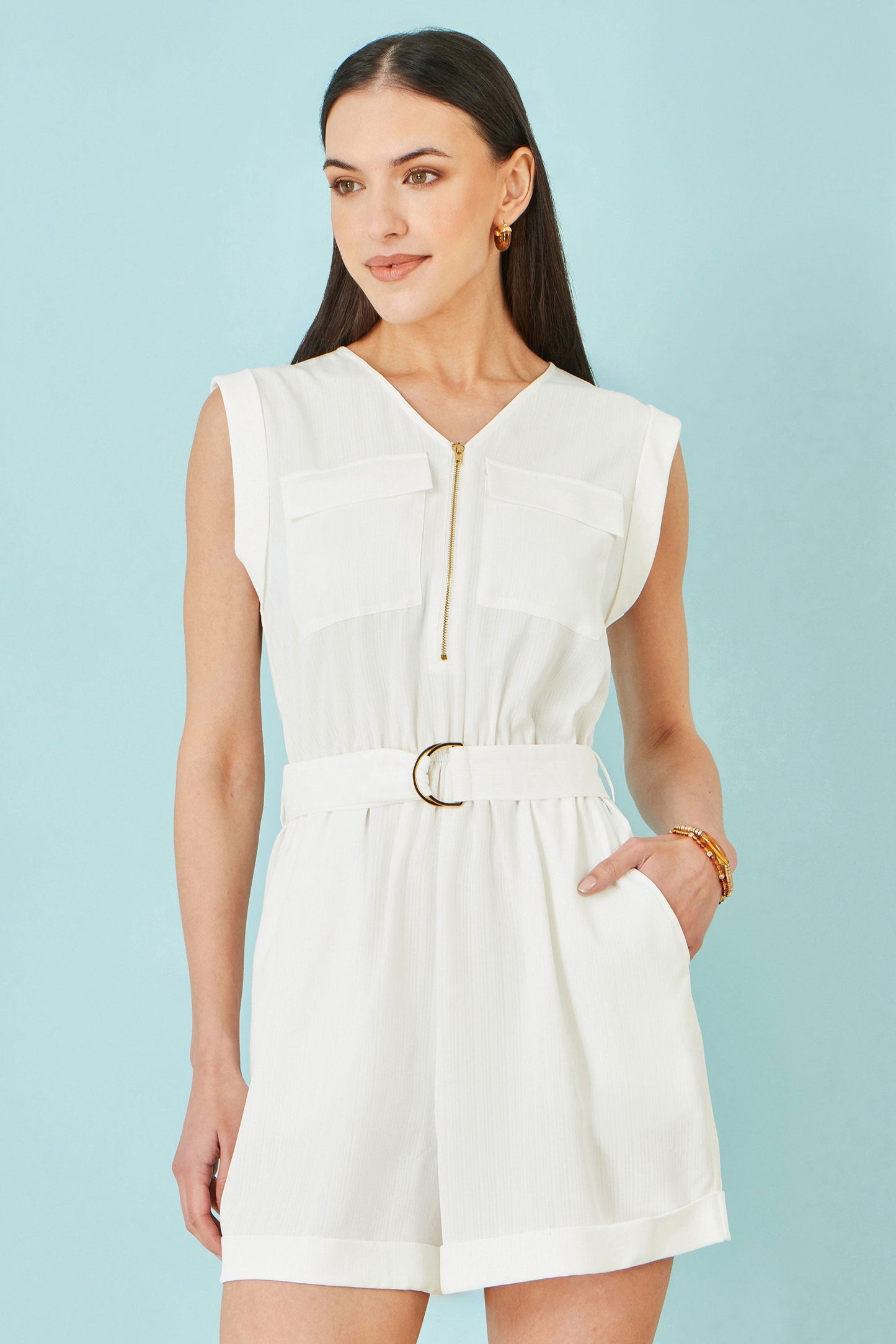 White Utility Style Playsuit