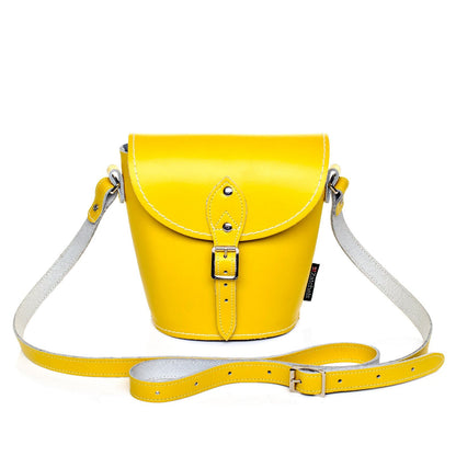 Handmade Leather Barrel Bag – Pastel Daffodil Yellow