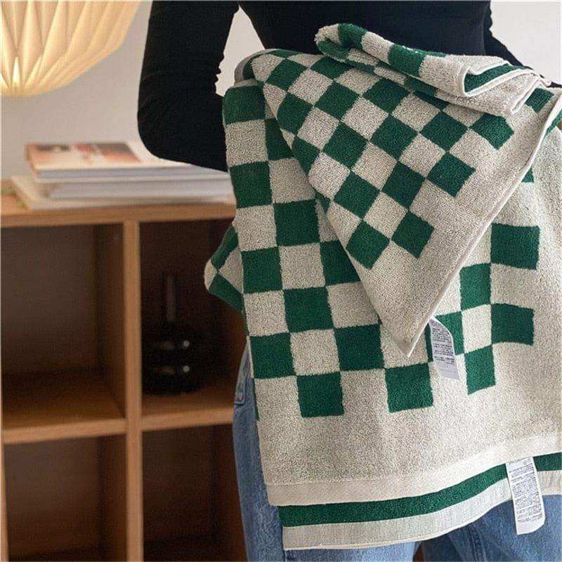 Checkerboard Bath Towels - Bascora