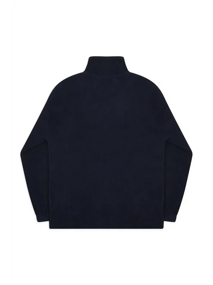 Black quarter-zip sweatshirt on a white background