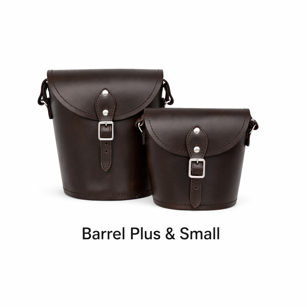 Handmade Leather Barrel Bag – Dark Brown