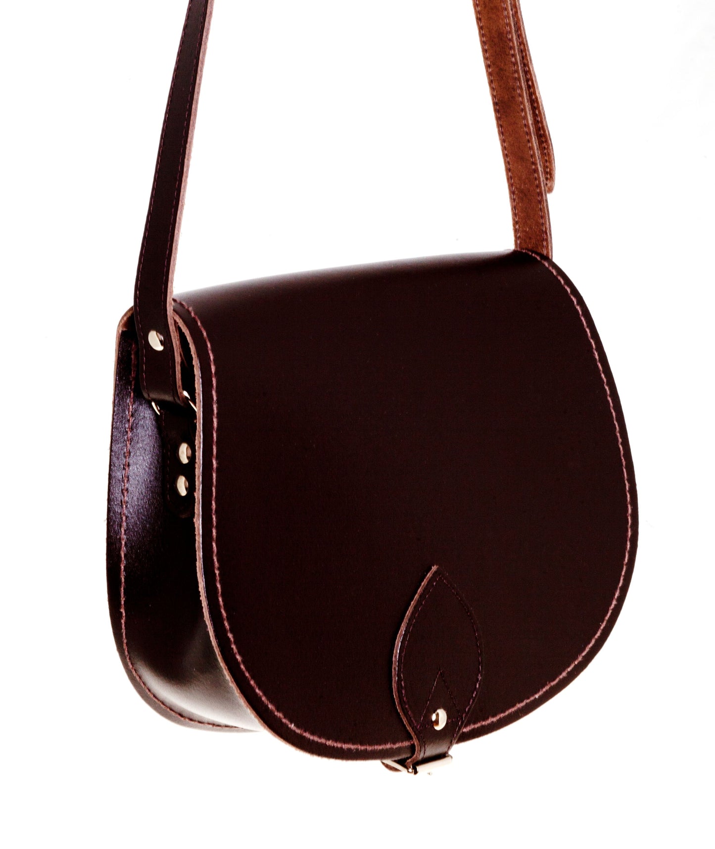 Handmade Leather Saddle Bag – Dark Brown