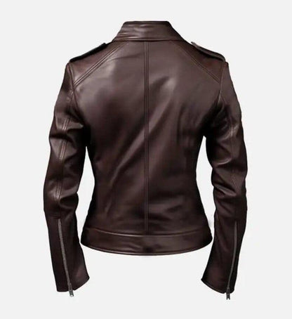Women's Dark Brown Leather Jacket