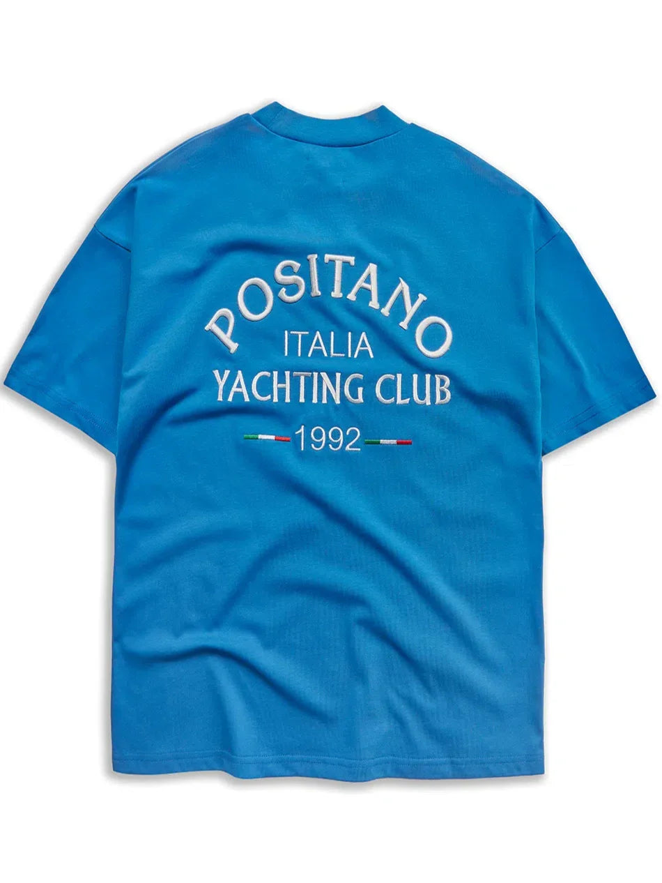 Blue Positano Big Logo T-Shirt - Bascora