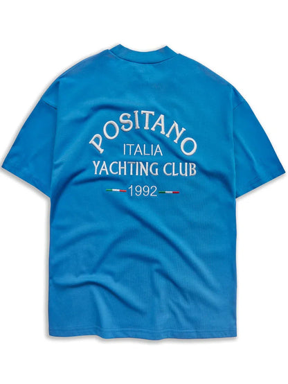 Blue Positano Big Logo T-Shirt - Bascora
