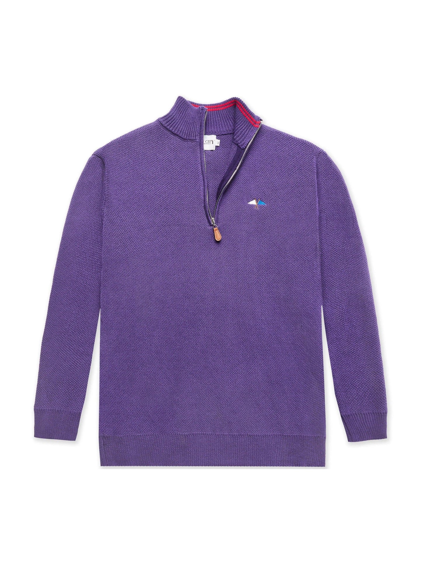 Knit 1/4 Zip Purple - Bascora