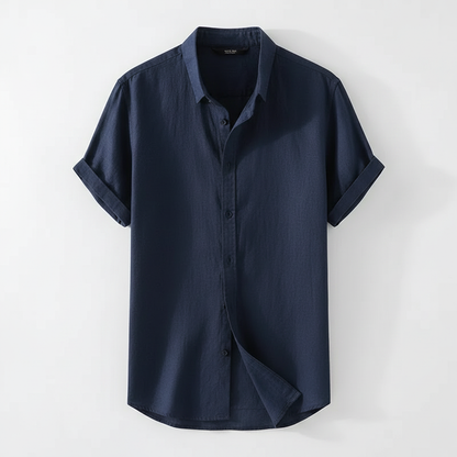 Navy Blue Linen Shirt