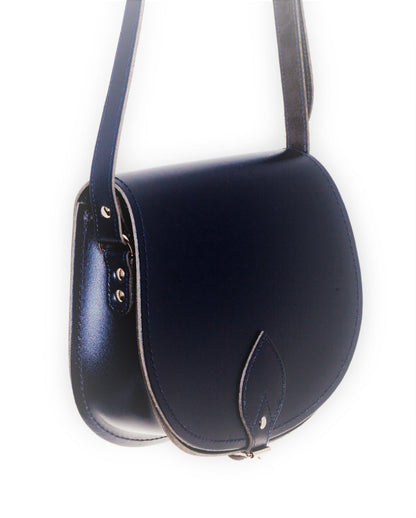 Handmade Leather Saddle Bag – Navy