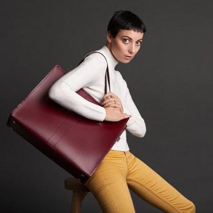 Handmade Leather Shopper – Ivy Green