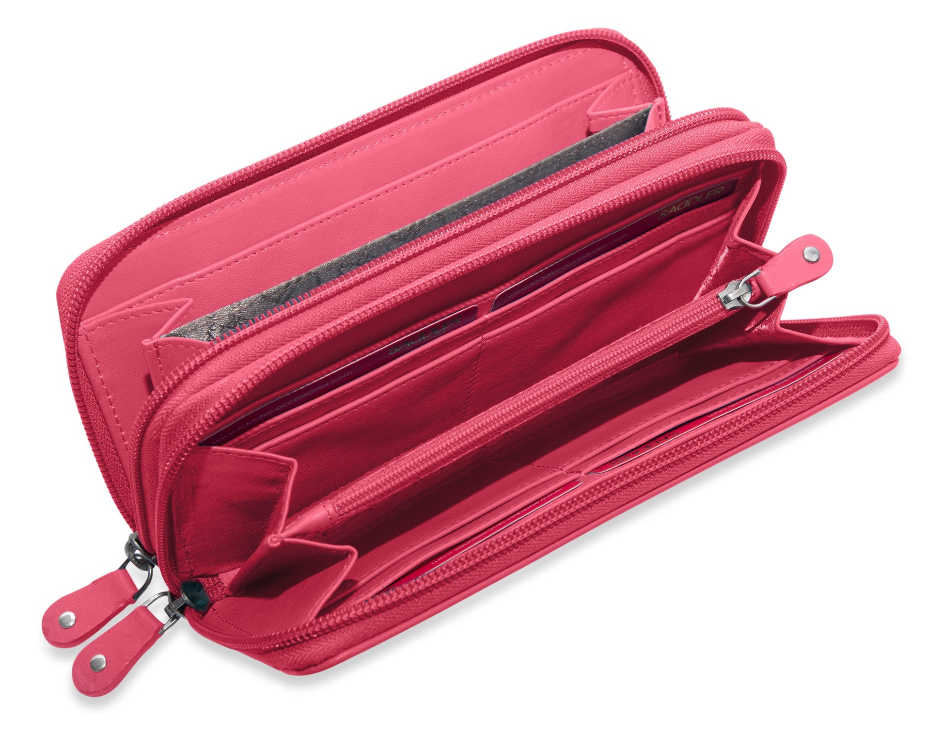 Gabriella RFID Leather Double Zip Around Purse - Bascora