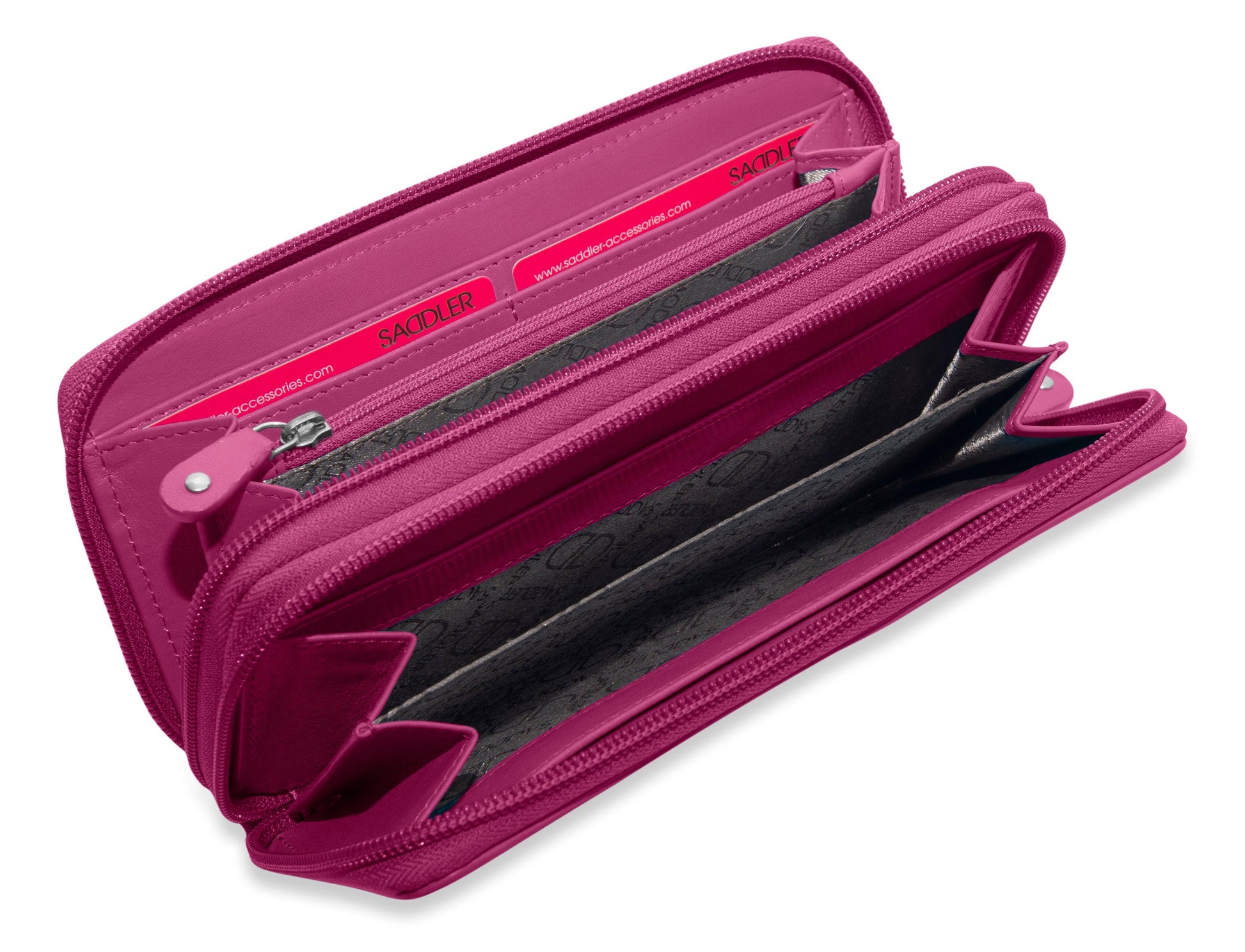 Gabriella RFID Leather Double Zip Around Purse - Bascora