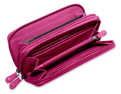 Gabriella RFID Leather Double Zip Around Purse - Bascora