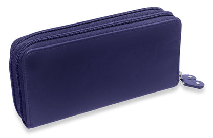 Gabriella RFID Leather Double Zip Around Purse - Bascora