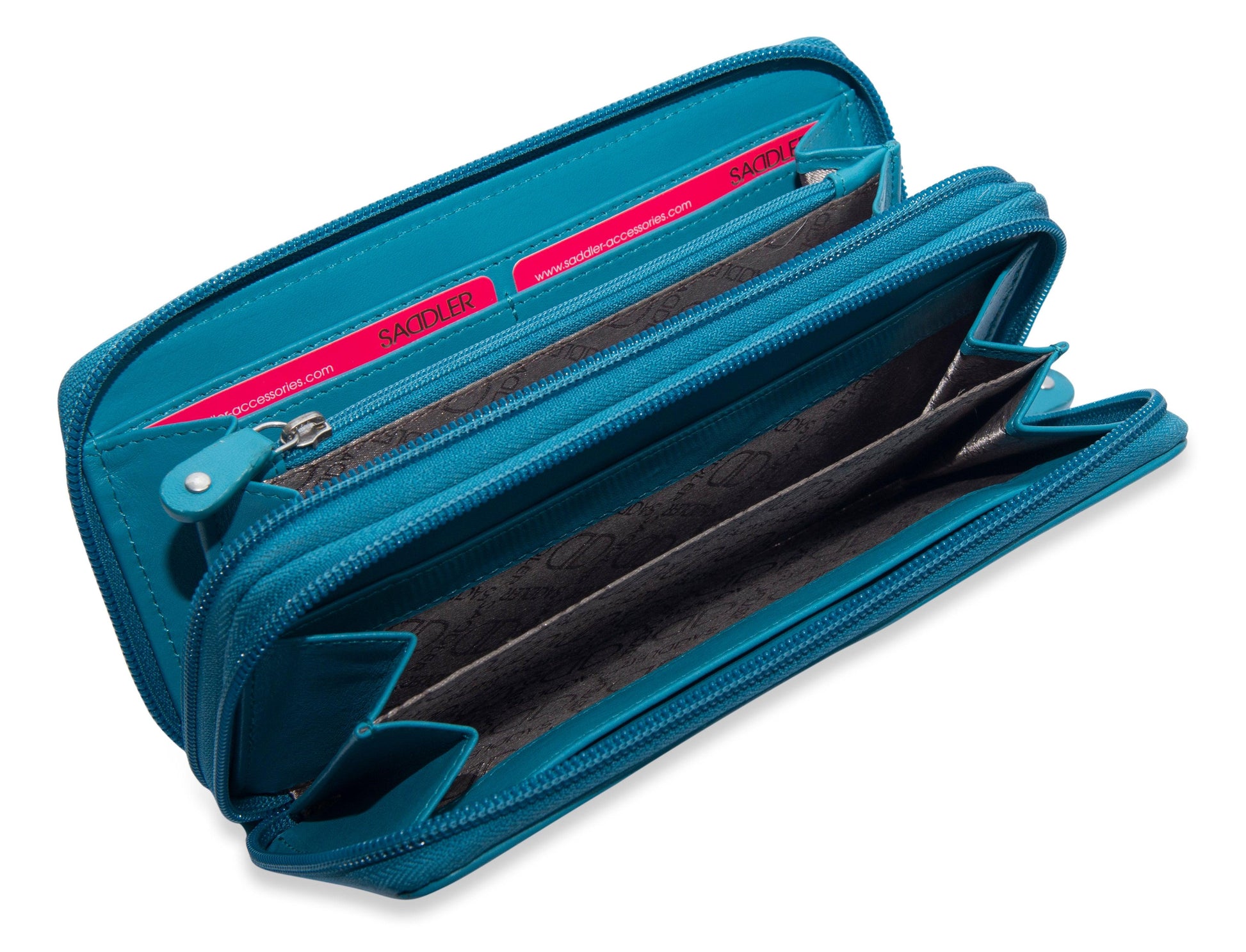 Gabriella RFID Leather Double Zip Around Purse - Bascora
