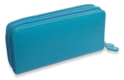 Gabriella RFID Leather Double Zip Around Purse - Bascora