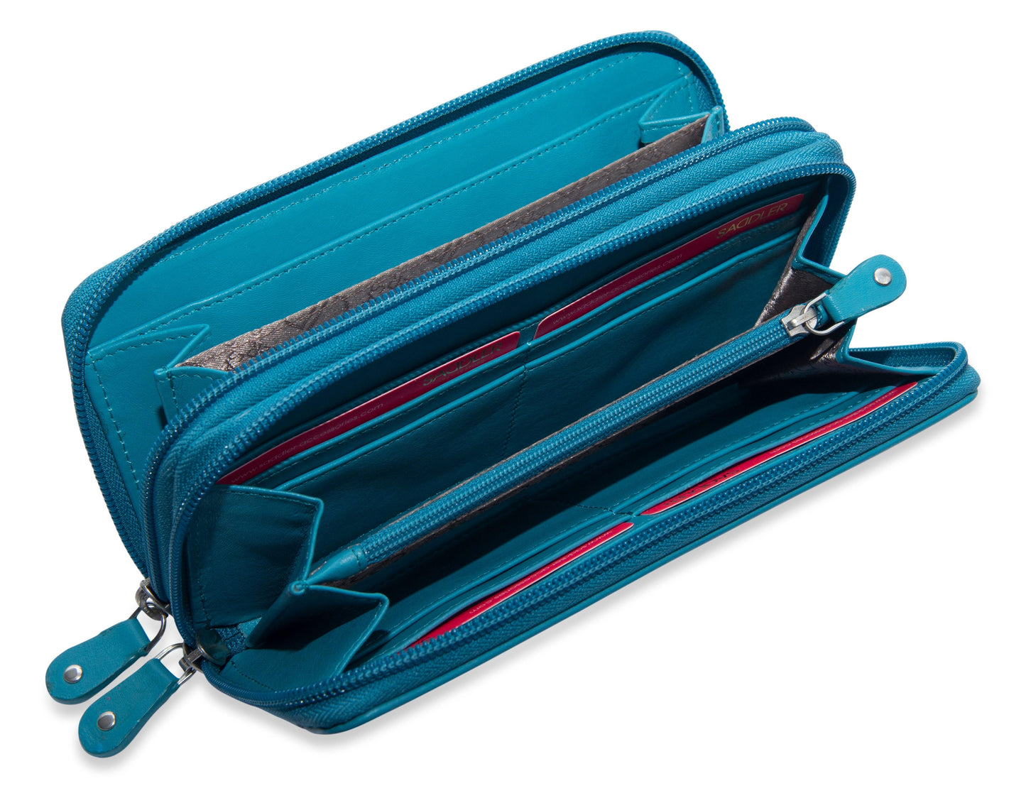 Gabriella RFID Leather Double Zip Around Purse - Bascora