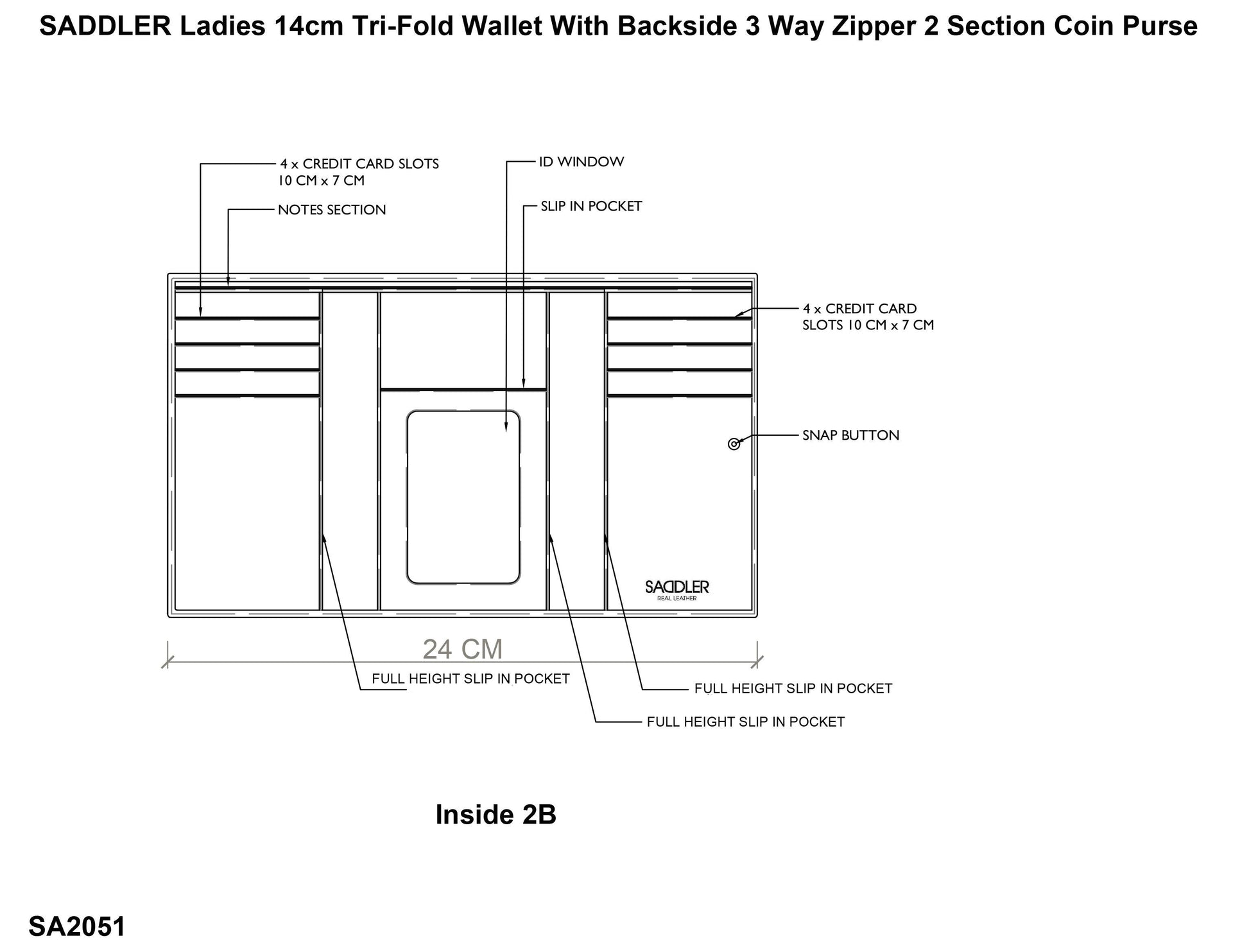 Eleanor Trifold Leather Purse - Bascora