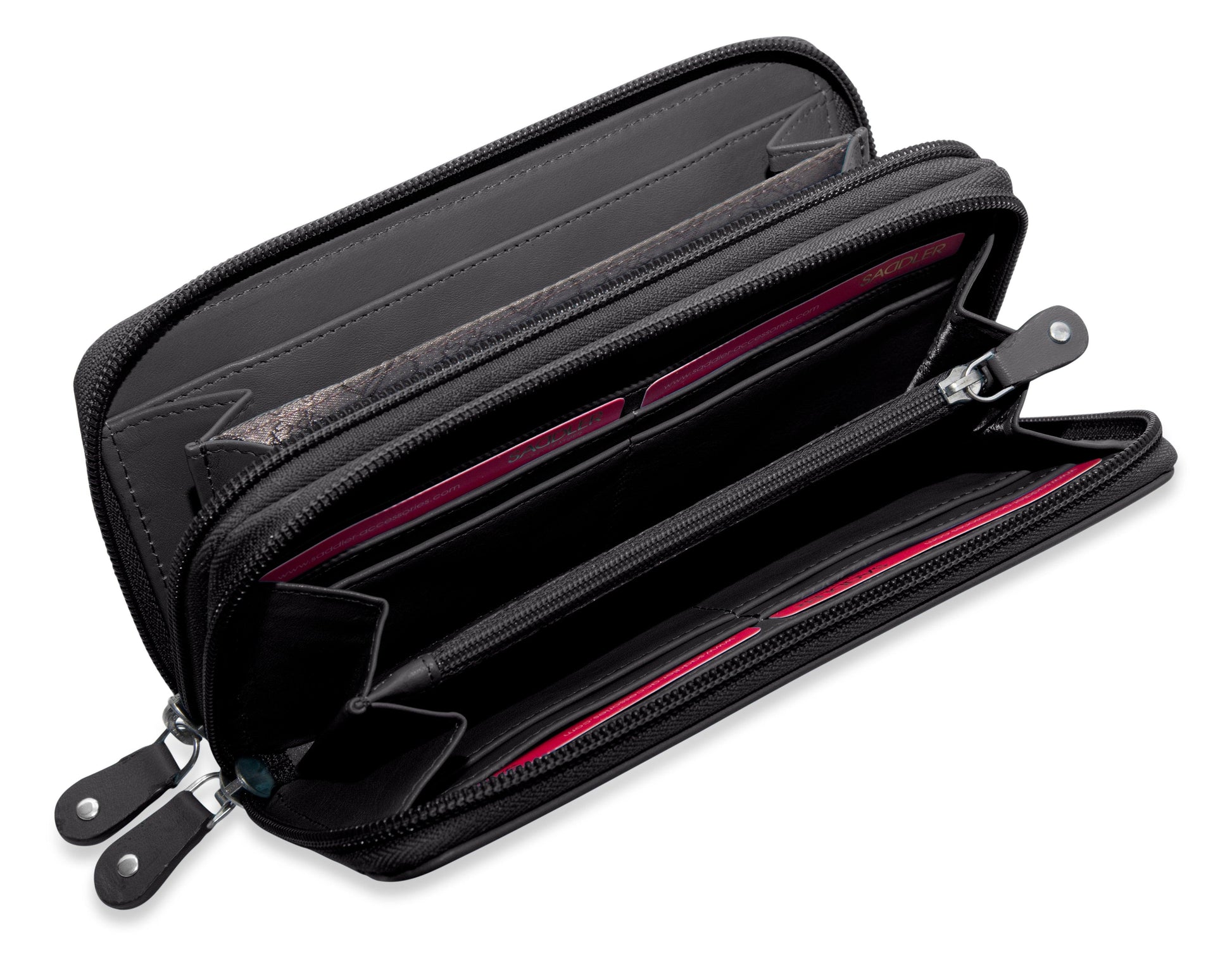 Gabriella RFID Leather Double Zip Around Purse - Bascora