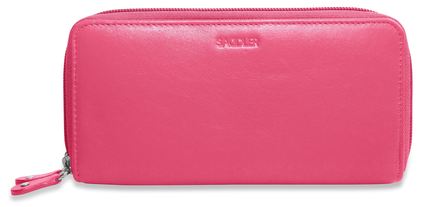 Gabriella RFID Leather Double Zip Around Purse - Bascora