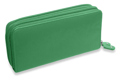 Gabriella RFID Leather Double Zip Around Purse - Bascora