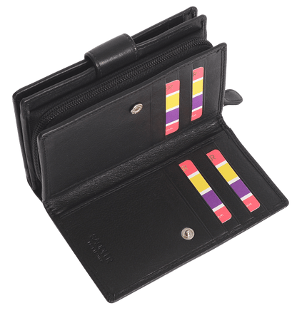 Georgie RFID Leather Double-Sided Purse - Bascora