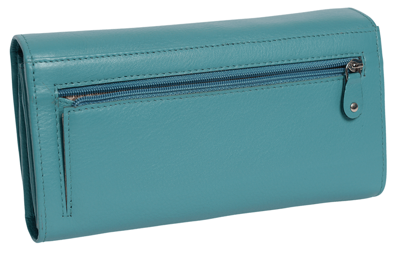 Grace RFID Leather Multi-Section Purse - Bascora